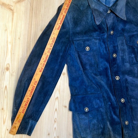 American Vintage Blue & Suede Leather Reversible Jacket - Picture 11 of 16